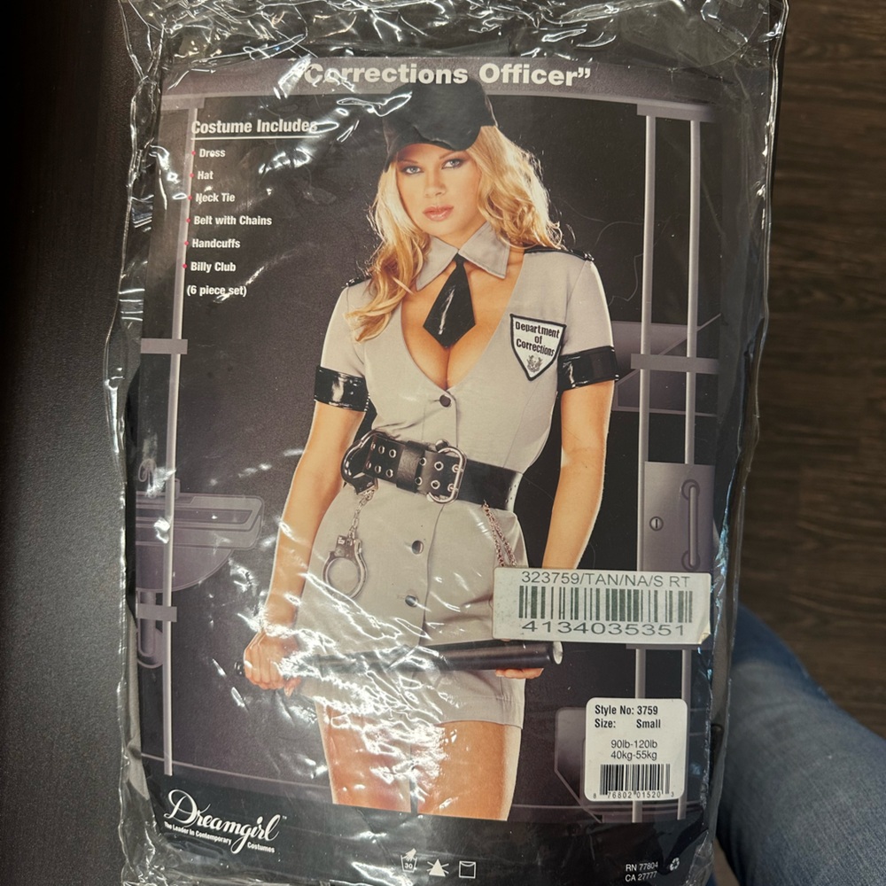 Dreamgirl Corrections Officer Outfit in Black and White